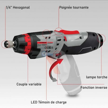 Tournevis électrique 3.6V 3,5Nm CROWN | CT22024 - Image 1